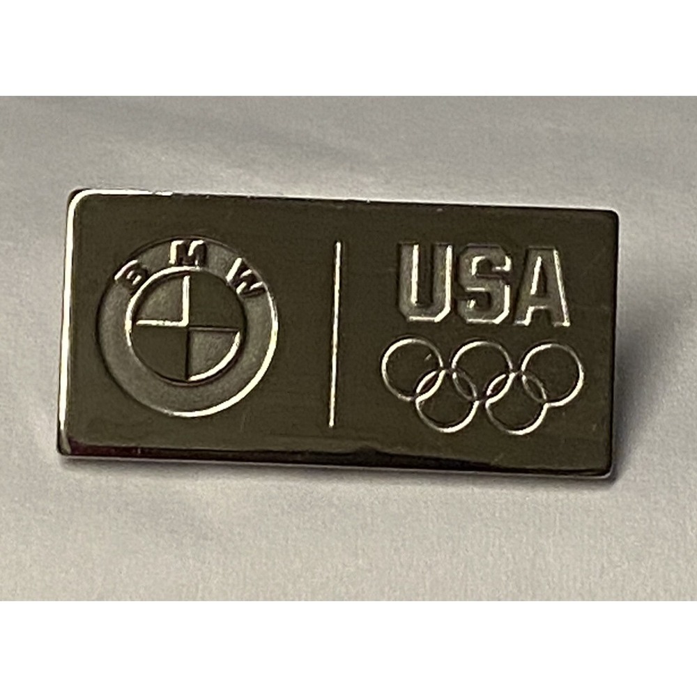 Car Lovers BMW USA Olympics Pin  Silver Tone Metal No Date On Back 36 USC 220506